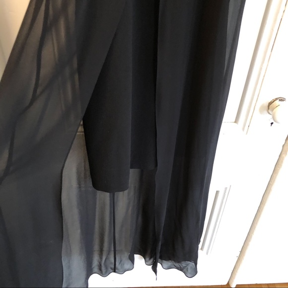 Trink Turk Hi Lo Black Cocktail Dress Sheer Little Black Dress Size 6 - Picture 2 of 12